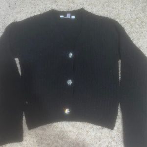Soft Black Button Up Sweater
